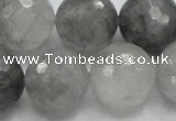 CCQ65 15.5 inches 20mm faceted round cloudy quartz beads wholesale