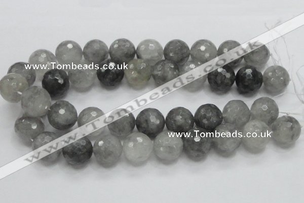 CCQ65 15.5 inches 20mm faceted round cloudy quartz beads wholesale