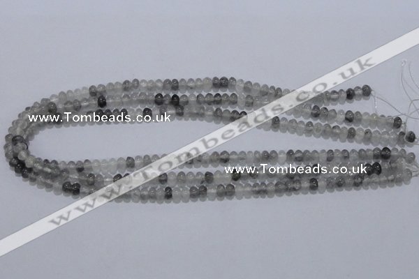 CCQ66 15.5 inches 4*6mm rondelle cloudy quartz beads wholesale