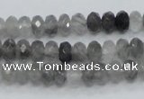 CCQ73 15.5 inches 6*8mm faceted rondelle cloudy quartz beads wholesale