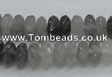 CCQ75 15.5 inches 6*12mm faceted rondelle cloudy quartz beads wholesale