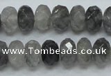 CCQ76 15.5 inches 8*14mm faceted rondelle cloudy quartz beads wholesale