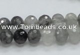 CCQ77 15.5 inches 8*10mm faceted rondelle cloudy quartz beads wholesale