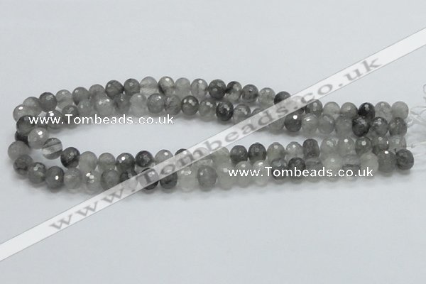 CCQ77 15.5 inches 8*10mm faceted rondelle cloudy quartz beads wholesale