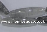 CCQ86 15.5 inches 10*40mm rice cloudy quartz beads wholesale