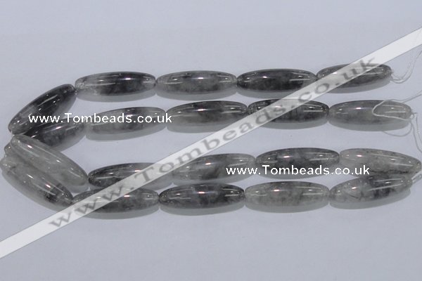 CCQ87 15.5 inches 12*40mm rice cloudy quartz beads wholesale