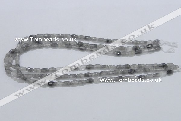 CCQ89 15.5 inches 5*8mm faceted rice cloudy quartz beads wholesale