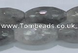 CCQ94 15.5 inches 15*30mm faceted rice cloudy quartz beads wholesale