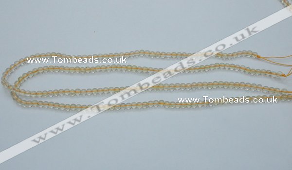 CCR01 15.5 inches 4mm round natural citrine gemstone beads wholesale