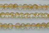 CCR03 15.5 inches 6mm faceted round natural citrine gemstone beads