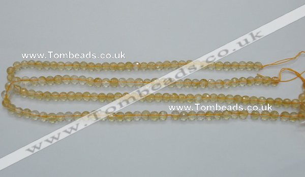 CCR03 15.5 inches 6mm faceted round natural citrine gemstone beads