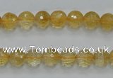 CCR04 15.5 inches 8mm faceted round natural citrine gemstone beads