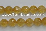 CCR05 15.5 inches 10mm faceted round natural citrine gemstone beads