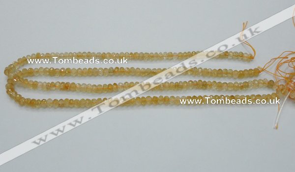 CCR07 15.5 inches 4*6mm faceted rondelle natural citrine gemstone beads