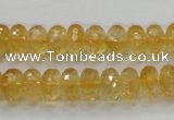 CCR09 15.5 inches 6*10mm faceted rondelle natural citrine gemstone beads