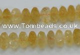 CCR10 15.5 inches 6*12mm faceted rondelle natural citrine gemstone beads