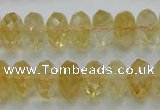 CCR11 15.5 inches 8*14mm faceted rondelle natural citrine gemstone beads