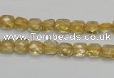 CCR12 15.5 inches 7*7mm faceted square natural citrine gemstone beads