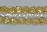 CCR14 15.5 inches 8*8mm faceted square natural citrine gemstone beads