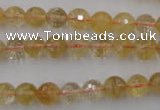 CCR153 15.5 inches 8mm faceted round natural citrine gemstone beads