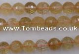 CCR154 15.5 inches 9mm faceted round natural citrine gemstone beads