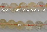 CCR155 15.5 inches 10mm faceted round natural citrine beads