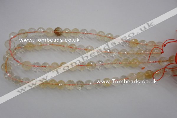 CCR155 15.5 inches 10mm faceted round natural citrine beads