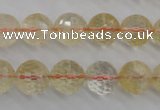 CCR157 15.5 inches 12mm faceted round natural citrine beads