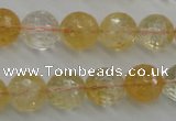 CCR158 15.5 inches 13mm faceted round natural citrine beads