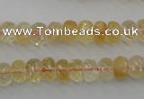 CCR161 15.5 inches 5*8mm faceted rondelle natural citrine beads