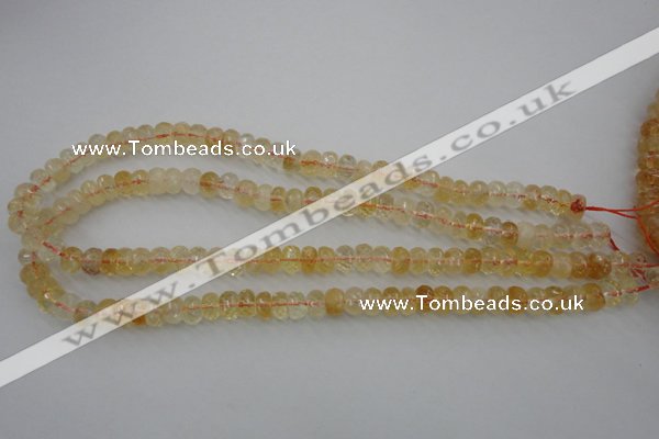 CCR161 15.5 inches 5*8mm faceted rondelle natural citrine beads