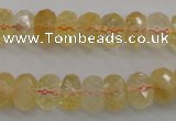 CCR163 15.5 inches 7*12mm faceted rondelle natural citrine beads