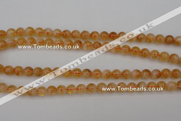 CCR166 15.5 inches 8mm round natural citrine beads wholesale