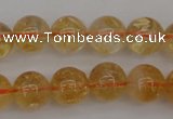 CCR167 15.5 inches 10mm round natural citrine beads wholesale