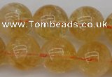 CCR169 15.5 inches 14mm round natural citrine beads wholesale