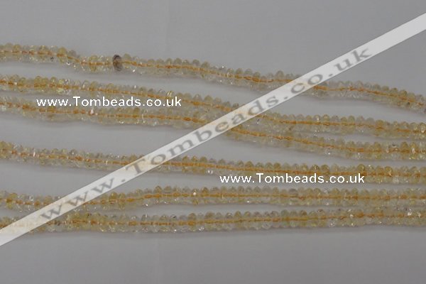 CCR171 15.5 inches 3*5mm faceted rondelle natural citrine beads