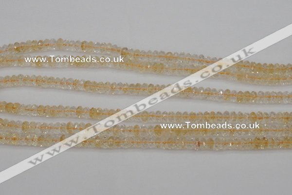 CCR172 15.5 inches 4*6mm faceted rondelle natural citrine beads