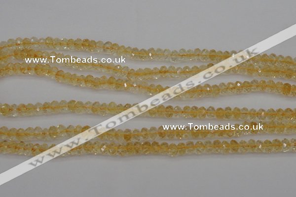 CCR173 15.5 inches 4*6mm faceted rondelle natural citrine beads