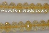 CCR174 15.5 inches 5*8mm faceted rondelle natural citrine beads