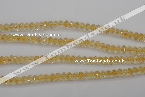 CCR174 15.5 inches 5*8mm faceted rondelle natural citrine beads