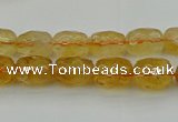 CCR178 15.5 inches 8*12mm faceted drum citrine gemstone beads