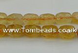 CCR178 15.5 inches 8*12mm faceted drum citrine gemstone beads