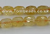 CCR179 15.5 inches 10*12mm faceted drum citrine gemstone beads