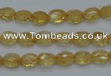 CCR21 15.5 inches 6*7mm faceted oval natural citrine gemstone beads