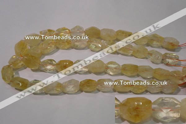 CCR215 15.5 inches 15*20mm faceted nuggets natural citrine beads