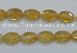 CCR22 15.5 inches 8*12mm faceted oval natural citrine gemstone beads