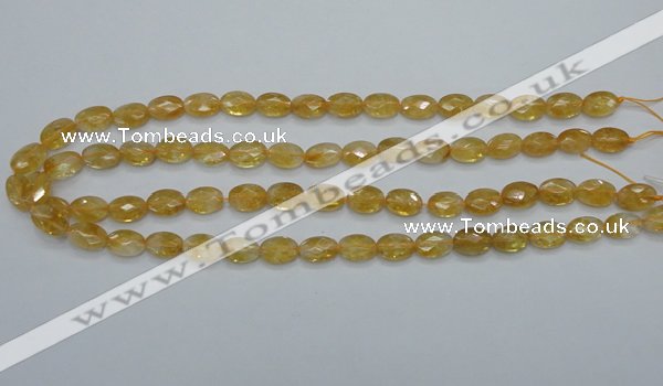 CCR22 15.5 inches 8*12mm faceted oval natural citrine gemstone beads