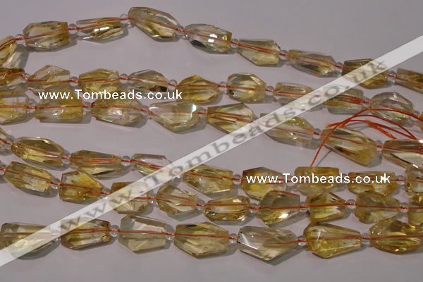 CCR222 15.5 inches 10*14mm – 12*16mm faceted nuggets natural citrine beads