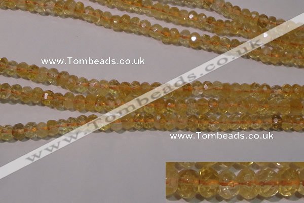 CCR225 15.5 inches 4*6mm faceted rondelle natural citrine beads