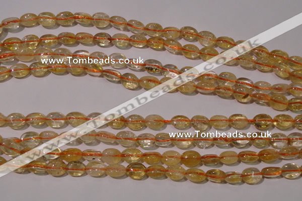 CCR228 15.5 inches 6*9mm oval natural citrine gemstone beads